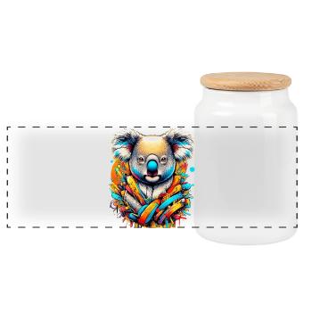 Koala - Panorama Keksdose mit Holzdeckel - Weiß - Vorne