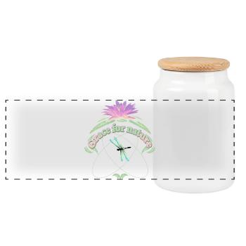 GRACE for NATURE Nénuphar à feuilles Libellule - Boîte à biscuits avec couvercle en bois - blanc - Devant