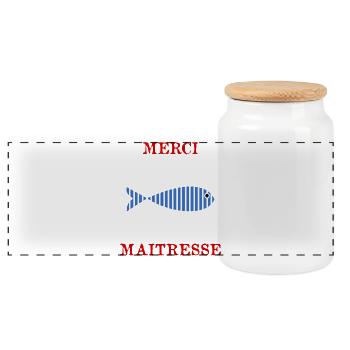 THANK YOU MISTRESS - Panoramic Cookie Jar with Wooden Lid - white - Front