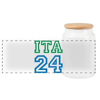 Italie Italien - Boîte à biscuits avec couvercle en bois - blanc - Devant
