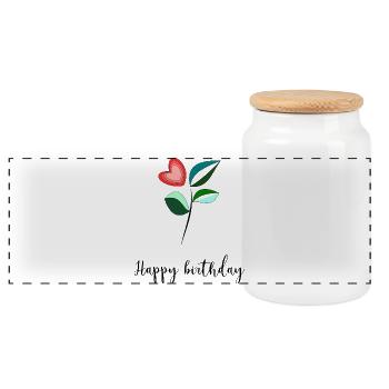 ALLES GUTE ZUM GEBURTSTAG. ALLES GUTE ZUM GEBURTSTAG. JAHRESTAG. - Panorama Keksdose mit Holzdeckel - Weiß - Vorne