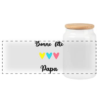 HAPPY FATHER'S DAY. DAD. FATHER's DAY - Panoramic Cookie Jar with Wooden Lid - white - Front