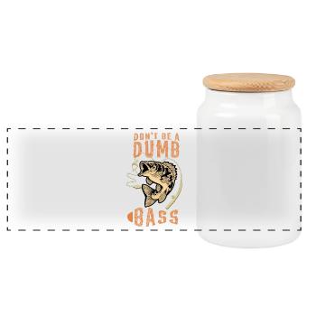 Don't Be a Dumb Bass - Panorama Keksdose mit Holzdeckel - Weiß - Vorne