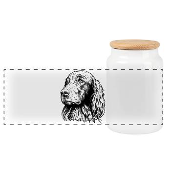 Irish Setter Portrait - Panorama Keksdose mit Holzdeckel - Weiß - Vorne