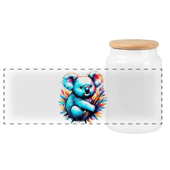 Koala - Panorama Keksdose mit Holzdeckel - Weiß - Vorne