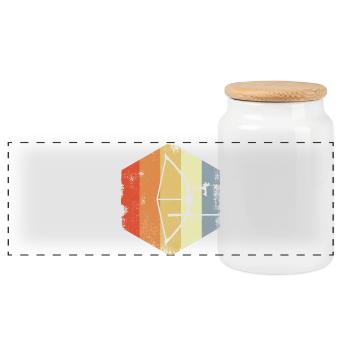 Retro Archery - Panoramic Cookie Jar with Wooden Lid - white - Front