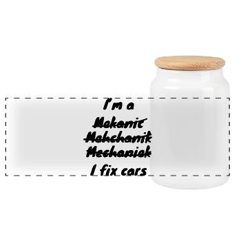 Je suis mécanicien automobile # - Boîte à biscuits avec couvercle en bois - blanc - Devant