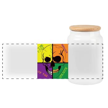 Crâne de l’Apocalypse - Boîte à biscuits avec couvercle en bois - blanc - Devant