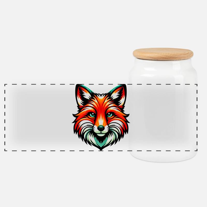 Fuchs - Panorama Keksdose mit Holzdeckel - Weiß