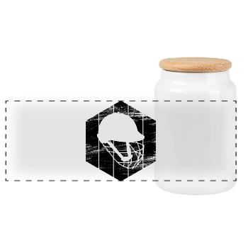 Casque de cricket - Boîte à biscuits avec couvercle en bois - blanc - Devant