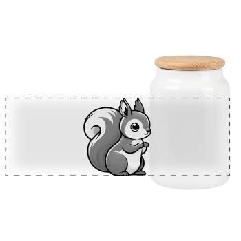 Écureuil - Boîte à biscuits avec couvercle en bois - blanc - Devant