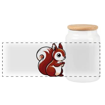 Écureuil - Boîte à biscuits avec couvercle en bois - blanc - Devant