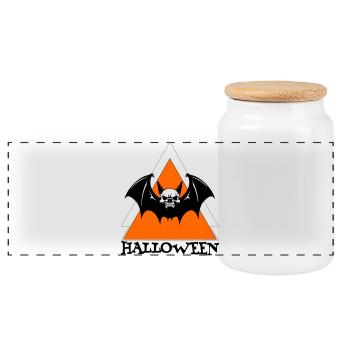 Halloween - Boîte à biscuits avec couvercle en bois - blanc - Devant