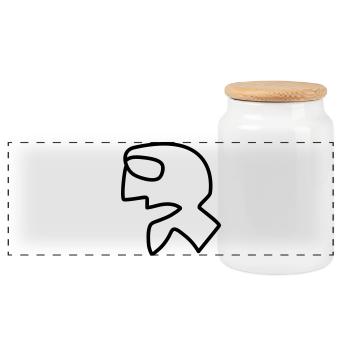 03 Primal - Panoramic Cookie Jar with Wooden Lid - white - Front
