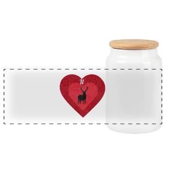 Liebe U Liebe - Panorama Keksdose mit Holzdeckel - Weiß - Vorne