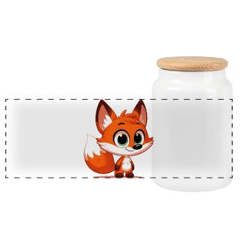 Fuchs - Panorama Keksdose mit Holzdeckel - Weiß - Vorne