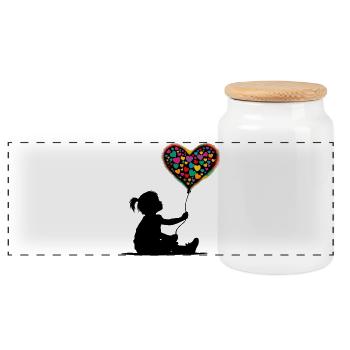 Amour du cœur - Boîte à biscuits avec couvercle en bois - blanc - Devant