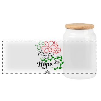 Hope Hoffnung - Panorama Keksdose mit Holzdeckel - Weiß - Vorne