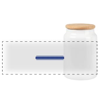 PICOLE MUNICIPAL Logo Bleu - Boîte à biscuits avec couvercle en bois - blanc - Devant
