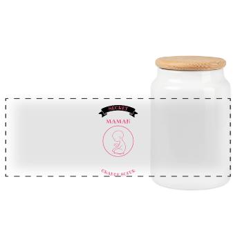 Secret Maman Grande Sœur - Boîte à biscuits avec couvercle en bois - blanc - Devant