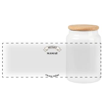 Secret dans le ventre de maman - Boîte à biscuits avec couvercle en bois - blanc - Devant