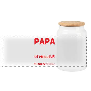 Papa: le meilleur cadeau déjà - Boîte à biscuits avec couvercle en bois - blanc - Devant