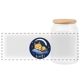 Feline Fine Moonlit Kitten - Panorama Keksdose mit Holzdeckel - Weiß - Vorne