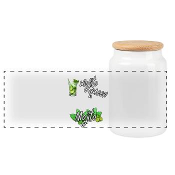 Mojito-Königin - Panorama Keksdose mit Holzdeckel - Weiß - Vorne