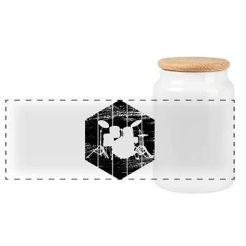 Croquis de tambour - Boîte à biscuits avec couvercle en bois - blanc - Devant