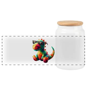 Dino Cool Sonnenbrille - Panorama Keksdose mit Holzdeckel - Weiß - Vorne