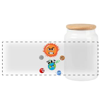 Pollution of the Earth - Panoramic Cookie Jar with Wooden Lid - white - Front