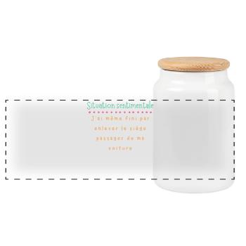 Situation sentimentale — siège retiré - Boîte à biscuits avec couvercle en bois - blanc - Devant