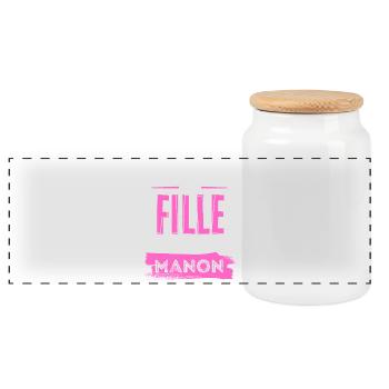 Fille Parfaite Manon - Boîte à biscuits avec couvercle en bois - blanc - Devant