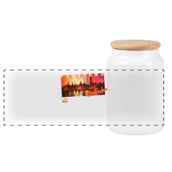 Panorama Amsterdam Palette - Boîte à biscuits avec couvercle en bois - blanc - Devant