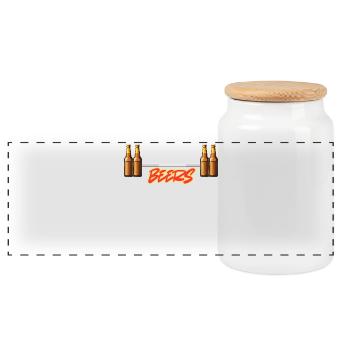 Beers Over Weights Gym-Grafik - Panorama Keksdose mit Holzdeckel - Weiß - Vorne
