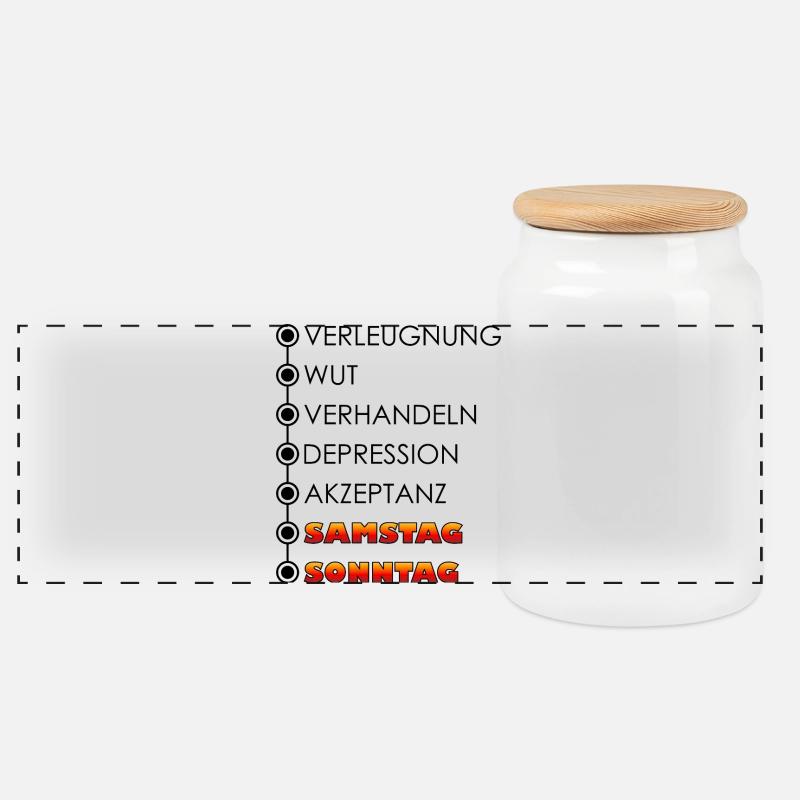 Wochentage / Wochenzyklus - Panorama Keksdose mit Holzdeckel - Weiß