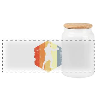 Dessin de boxeur vintage - Boîte à biscuits avec couvercle en bois - blanc - Devant