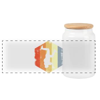 Breakdancer Vintage Look - Panoramic Cookie Jar with Wooden Lid - white - Front
