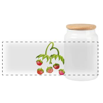 Temps de la fraise Fraise - Boîte à biscuits avec couvercle en bois - blanc - Devant