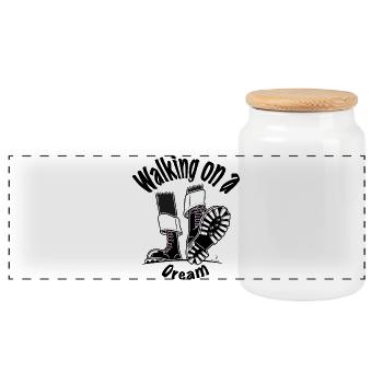 Marcher sur un rêve - Boîte à biscuits avec couvercle en bois - blanc - Devant