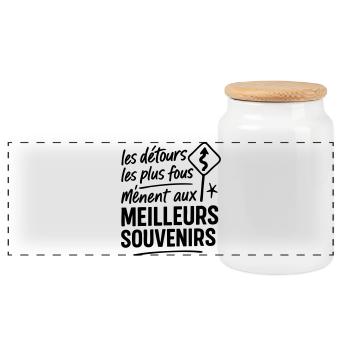 Illustration Éco-Responsable Nature - Boîte à biscuits avec couvercle en bois - blanc - Devant