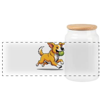 Le meilleur sport d’équipe est le Fetch - Boîte à biscuits avec couvercle en bois - blanc - Devant