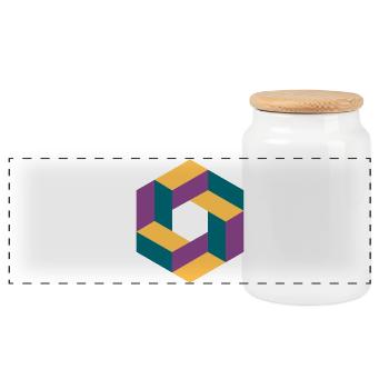 Abstrakte geometrische Kontur in Pastellfarben - Panorama Keksdose mit Holzdeckel - Weiß - Vorne