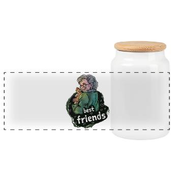 La grand-mère des poules - Boîte à biscuits avec couvercle en bois - blanc - Devant