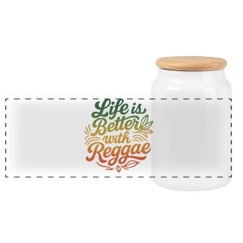 La vie est meilleure avec le Reggae Rastafari Jamaica Style - Boîte à biscuits avec couvercle en bois - blanc - Devant