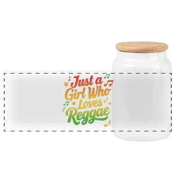 Girl Power Reggae Style - Panorama Keksdose mit Holzdeckel - Weiß - Vorne