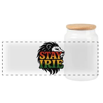 Séjour Irie Reggae Lion Rasta Vibes Jamaïque - Boîte à biscuits avec couvercle en bois - blanc - Devant