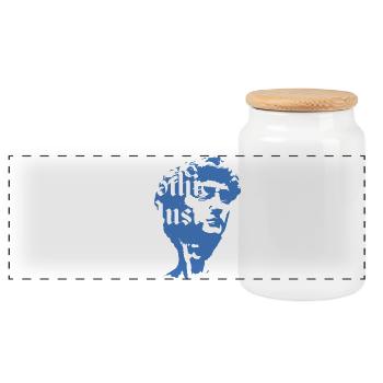 Abstract Gothic Music Portrait - Panoramic Cookie Jar with Wooden Lid - white - Front