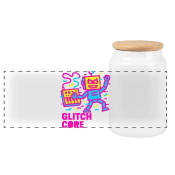 Glitchcore ! - Boîte à biscuits avec couvercle en bois - blanc - Devant