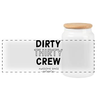 Dirty Thirty - Panoramic Cookie Jar with Wooden Lid - white - Front